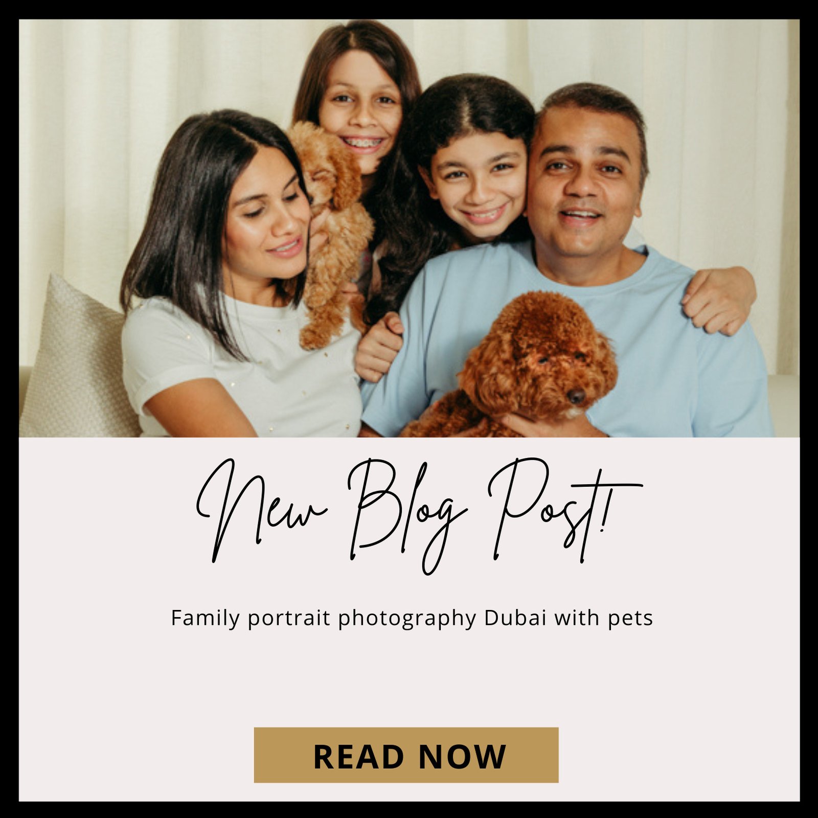 Family Portrait Photography With Pets In Dubai